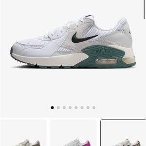 Nike Air Max White and Green Sneakers-worn once! Look brand new!